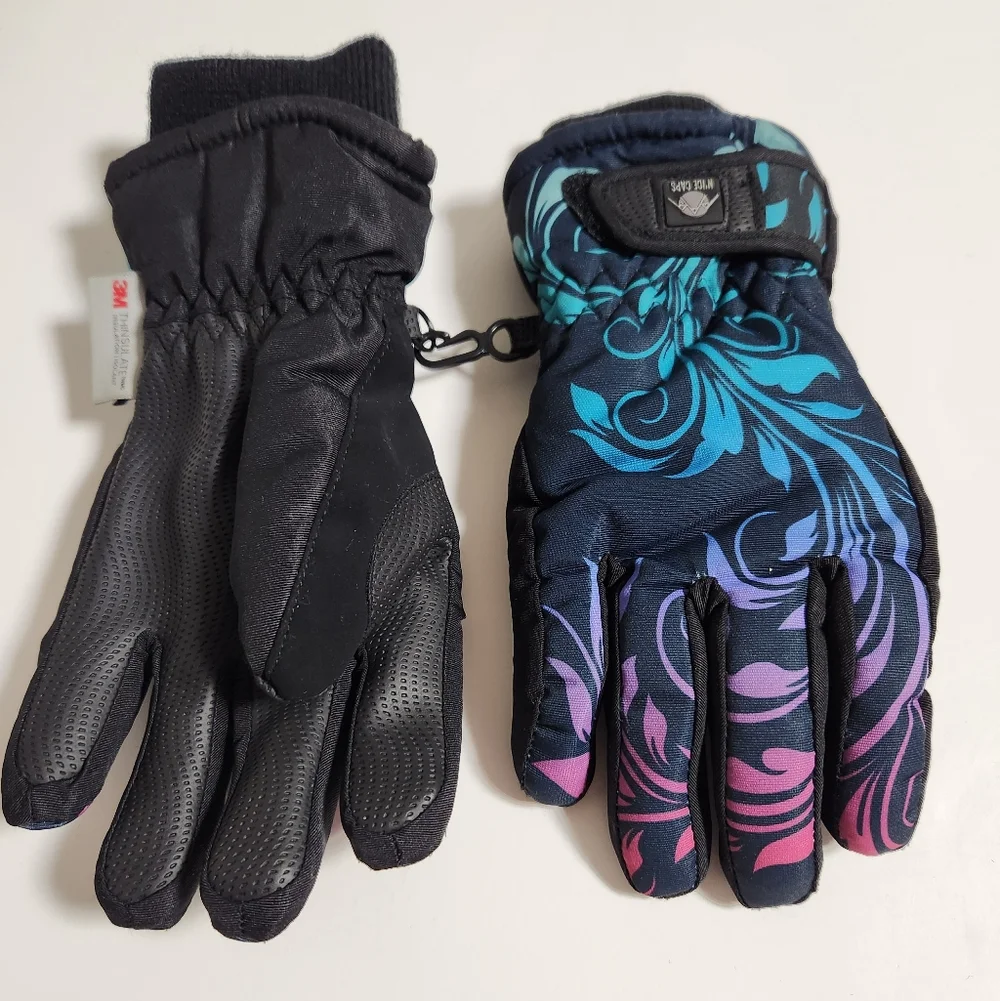Girls Winter Snow Gloves Child Size Small Medium